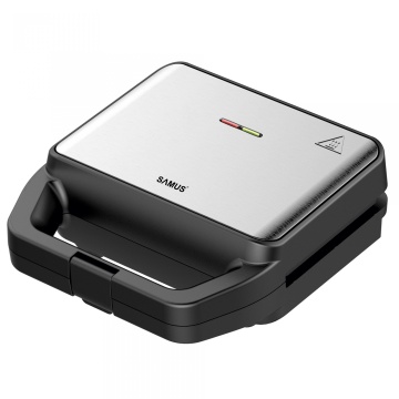 Sandwich maker Samus SDG-800X, 800 W, Placi interschimbabile grill si waffle, Anti-aderente, Termostat, Insertie inox