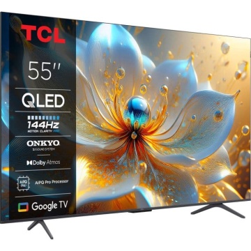 Televizor Smart QLED TCL 55T8C, 139 cm, Rezolutie 3840 x 2160, Ultra HD 4K, 144Hz, Clasa F, Negru - Img 2