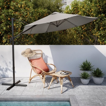 Umbrela terasa, aluminiu/otel/poliester, Ø 290 cm, H 251 cm, crem - Img 6
