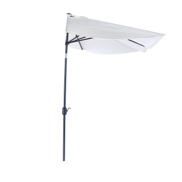 Umbrela terasa, de perete, aluminiu/poliester, 262 x 135 cm, H 240 cm, alb - Img 4