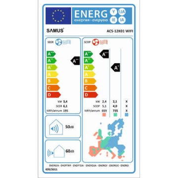 Aparat Aer Conditionat Samus ACS-12K01 WIFI 12000BTU R32 Inverter Timer Functie ECO Autocuratare Clasa A++/A+++ Alb - Img 5