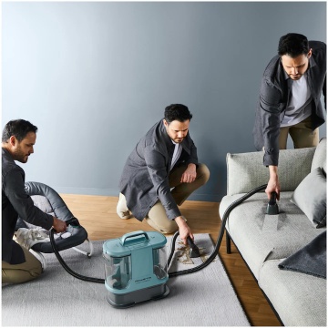 Aspirator cu spalare Rowenta Clean IT IN3021F0, 400W, putere aspirare 11.5kPa, rezervor apa & detergent 1.4L, rezervor apa murdara 0.85L, perie 8 cm, perie spatii inguste, accesoriu autocuratare, design compact, verde & turcoaz - Img 4
