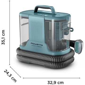 Aspirator cu spalare Rowenta Clean IT IN3021F0, 400W, putere aspirare 11.5kPa, rezervor apa & detergent 1.4L, rezervor apa murdara 0.85L, perie 8 cm, perie spatii inguste, accesoriu autocuratare, design compact, verde & turcoaz - Img 14