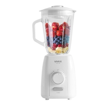 Blender Vivax BL-600G, 600 W, capacitate 1, 5 L, borcan de sticla, 2 viteze, Alb - Img 2