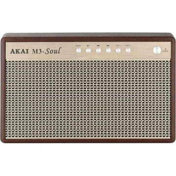 Boxa Portabila Activa Akai M3 Soul Coffee, 20W, Bluetooth, USB, Aux in, functie incarcare dispozitive mobile, Maro + Bej