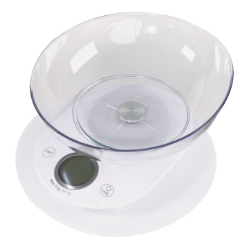 Cantar de bucatarie Vivax KS-505BW, Ecran digital, 5 Kg, Bol Sticla, Alb