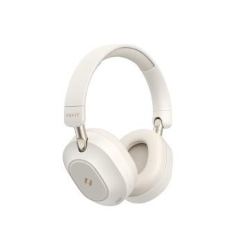 Casti wireless HAVIT H668BT, Bluetooth 5.4, ANC, Hi-Res, Bej - Img 2