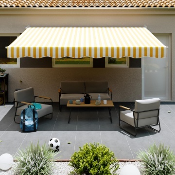 Copertina retractabila, manuala, poliester, 250 x 200 cm, alb/galben - Img 6