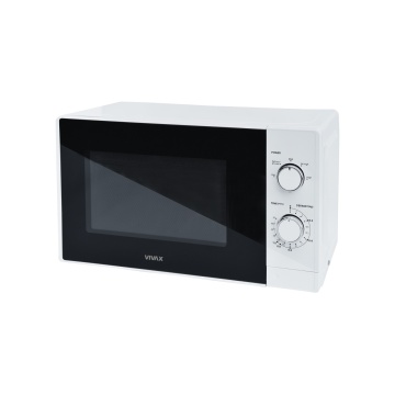 Cuptor cu microunde VIVAX MWO-2071W, Capacitate 20L, Putere 700W, Control mecanic, 5 niveluri de putere, Timer, Functie dezghetare dupa greutate, Geam sticla, Alb