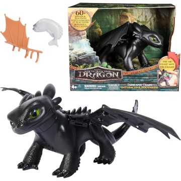 Dreamworks Dragons World of Berk - Toothless Tame and Train Interactive Dragon (Jucărie interactivă din „How to Train Your Dragon”), Sunet, Lumini, Mișcări, Multicolor, 4 ani+ - Img 2