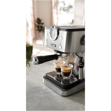 Espressor manual De'Longhi Classic EM450.M, 2 tipuri de bauturi, sistem manual de spumare, 1.7l, 1325W, 15 bar, argintiu - Img 8
