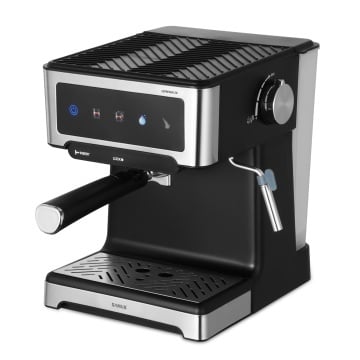Espressor Samus Espressia 20, 20 bar, 1150 W, Rezervor 1.8 L, Duza abur, Control tactil, Negru/Inox