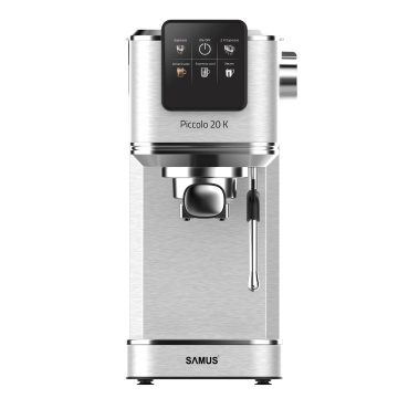 Espressor Samus Piccolo 20 k, 1350 W, 20 bar, Cafea macinata si capsule, Rezervor 1.2 L, Afisaj tactil, Carcasa inox
