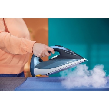 Fier de calcat Philips Azur DST7020/20, 2800W, debit de abur continuu de 50g/min si jet de abur de 250 g, talpa SteamGlide Plus, rezervor de 300ml si sistem de curatare automata cu rezervor integrat pentru calcar, albastru - Img 6