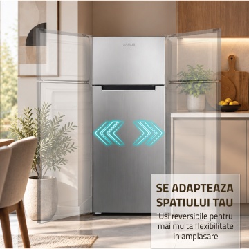 Frigider cu doua usi Samus SX286IE, 206 L, Motor Inverter, Clasa E, Dezghetare automata, Inox - Img 7