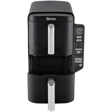 Friteuza cu aer cald Ninja Double Stack SL300, 2470W, 7.6l, 2 sertare suprapuse cu acoperire ceramica, 2 placi grill din inox, negru - Img 11