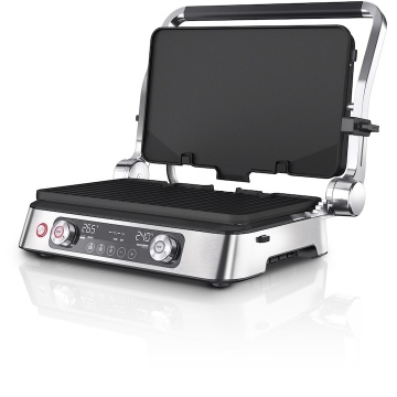 Gratar electric Braun MultiGrill 9 Pro CG9140, 2200 W, 3 moduri de gatire, 2 zone de gatit cu termostate electronice independente, 3 programe automate, 1 set plăci detasabile, deschidere 180°, functie Sear, tava scurgere detasabila, argintiu - Img 10