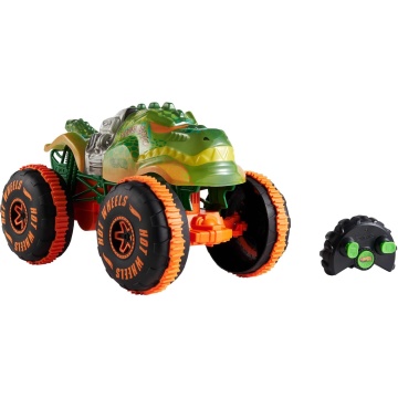 Hot Wheels - Masina Teleghidata Monster Truck R/C Rageasaur 1:15, controlata prin telecomanda, multicolor, 4 ani+ - Img 5