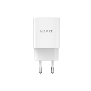Incarcator priza HAVIT UC30 EU, 1 USB-A, 1 USB-C, 30W, Alb - Img 2
