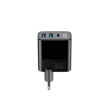 Incarcator priza HAVIT UCLE001 EU, 2 USB-A, 1 USB-C, 30W, Negru - Img 2
