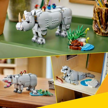 LEGO® Creator - Animale salbatice: Rinocer maiestuos cu pasari 31171, 780 piese, 9 ani+ - Img 5