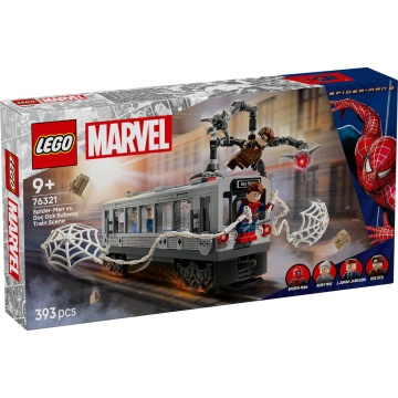 LEGO® Marvel - Lupta de pe acoperisul trenului dintre Omul-Paianjen si Doc Ock 76321, 393 piese - Img 2
