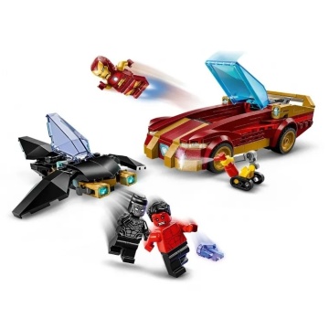 LEGO® Marvel - Masina lui Iron Man si Black Panther vs. Hulk cel rosu, 76310, 295 piese, 7 ani+ - Img 4