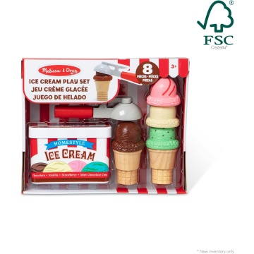 Melissa & Doug – Set de joaca din lemn magnetic Servire de îgnhețată, Multicolor, 3 ani+