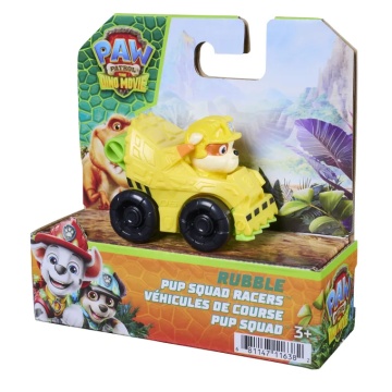 Mini vehicul cu figurina, Paw Patrol the Dino Movie, Pup Squad Racers, Rubble - Img 7