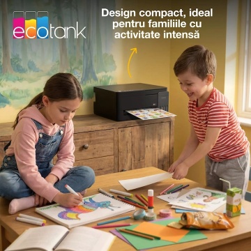 Multifunctional inkjet Epson EcoTank L3310 CISS A4 Color, Scanner, Copiator, USB, 33 ppm, LCD, Sistem Rezervor Cerneala Economic, Negru - Img 7