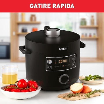 Oala sub presiune electrica Tefal Turbo Cuisine CY754830, 1090W, 4.8L, 10 programe, interfata intuitiva, bol de gatit Tefal Spherical Bowl, negru - Img 8