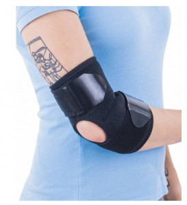 Orteza de cot cu suport elastic Triasport Elbisport Aktiv, SRT245, Marime universala, Negru - Img 4