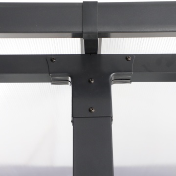 Pergola gradina, pentru perete, aluminiu/otel, 400 x 350 cm, H 270 cm, gri - Img 8