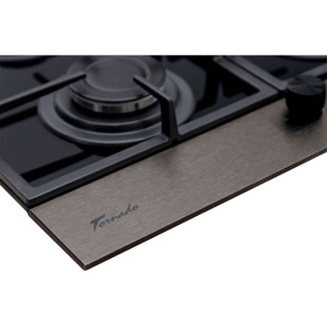 Plita incorporabila Tornado Eclipse, autoaprindere integrata, supapa de siguranta, latime 60 cm, Dark Inox