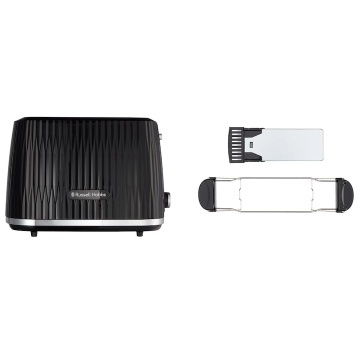 Prajitor de paine Russell Hobbs 27371-56, 800 W, 2 felii, 6 trepte rumenire, Incalzitor chifle, Negru - Img 4