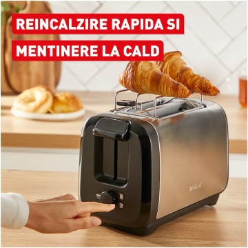 Prajitor de paine Tefal Subito, 1100-1300W, 7 niveluri prajire, 2 fante, inox - Img 2
