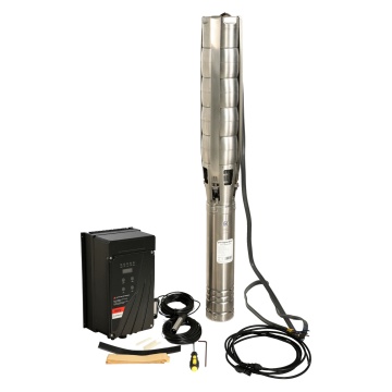 Progarden Pachet Aqua SOLAR 4053 pompa submersibila, 3", solar, 3000W/300V, MPPT, 660L/min, 45m, multietajata apa curata + 14 x SP460M-72H Panou fotovoltaic - Img 1