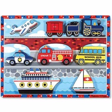 Puzzle din lemn Melissa & Doug Spin Master - Vehicule 9 piese 2Ani+ - Img 2