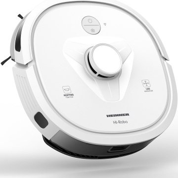 Robot de aspirare Heinner HI-Robo HRVC-M33WH, WI-FI, aspirator si mop, 14.4V/ 3350 mAh, putere aspirare 2000Pa, motor BLDC, navigatie LDS, autonomie 180 min, recipient praf: 600 ml, rezervor apa 250 ml, alb