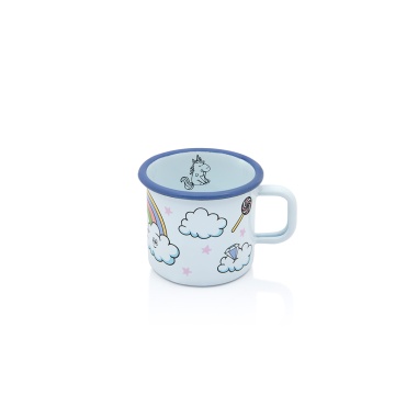 Set 3 piese 1.5l Unicorn Metalac email/Cana 8cm/Caserola capac14cm/Farfurie 18cm - Img 2