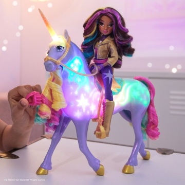 Set de joaca Unicorn Academy - Papusa Sophia si Wildstar, Lumina Curcubeu - Img 4