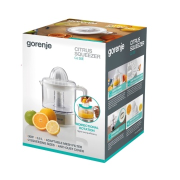 Storcator citrice GORENJE CJ30E, 0.8l, 30W, 1 treapta viteza, alb-argintiu - Img 5