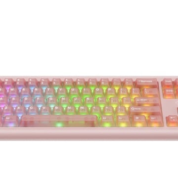 Tastatura mecanica gaming HAVIT KB896L x VKS, USB-C, 350mA, Cablu 1.2m, 5V, Iluminare RGB, 360 x 132 x 40 mm , Roz - Img 5