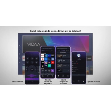 Televizor SMART VIDAA Schneider LED50‑SC691K, 127 cm (50”), 4K UHD, DLED, Borderless, Unghi larg 178°, 3x HDMI, Clasa F, Negru - Img 3