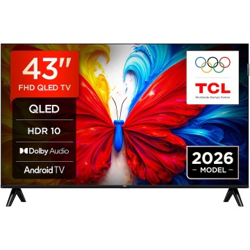 Televizor TCL QLED 43S5L, 108 cm, Smart Android TV, Full HD, Clasa F (Model 2026)