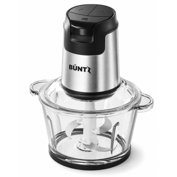 Tocator Electric BUNTZ, BFC-300S, Bol din Sticla 2L, 4 Lame din Otel Inoxidabil, 300W, Protectie la Supraincalzire, Tocator pentru Carne, Legume, Fructe, Argintiu - Img 2