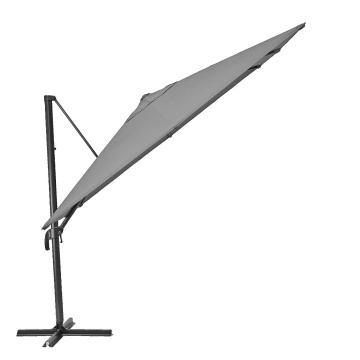 Umbrela terasa, aliminiu/otel/poliester, 286 x 286 cm, H 264 cm, gri
