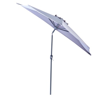 Umbrela terasa, aluminiu/poliester, 268 x 135 cm, H 235 cm, gri deschis - Img 2