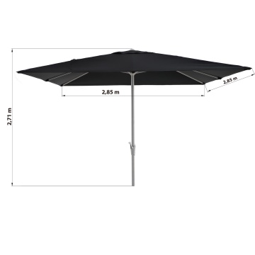 Umbrela terasa, aluminiu/poliester, 285 x 285 cm, H 271 cm, gri antracit - Img 5