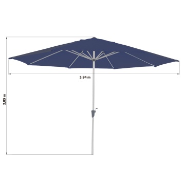 Umbrela terasa, aluminiu/poliester, Ø 394 cm, H 285 cm, albastru - Img 5
